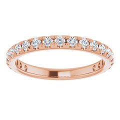 14K Rose 1/2 CTW Natural Diamond French-Set Anniversary Band