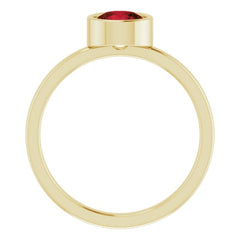 14K Yellow 6 mm Natural Mozambique Garnet Ring