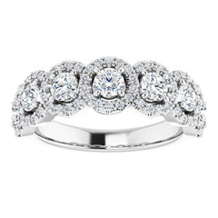 14K White 1 1/5 CTW Natural Diamond Anniversary Band