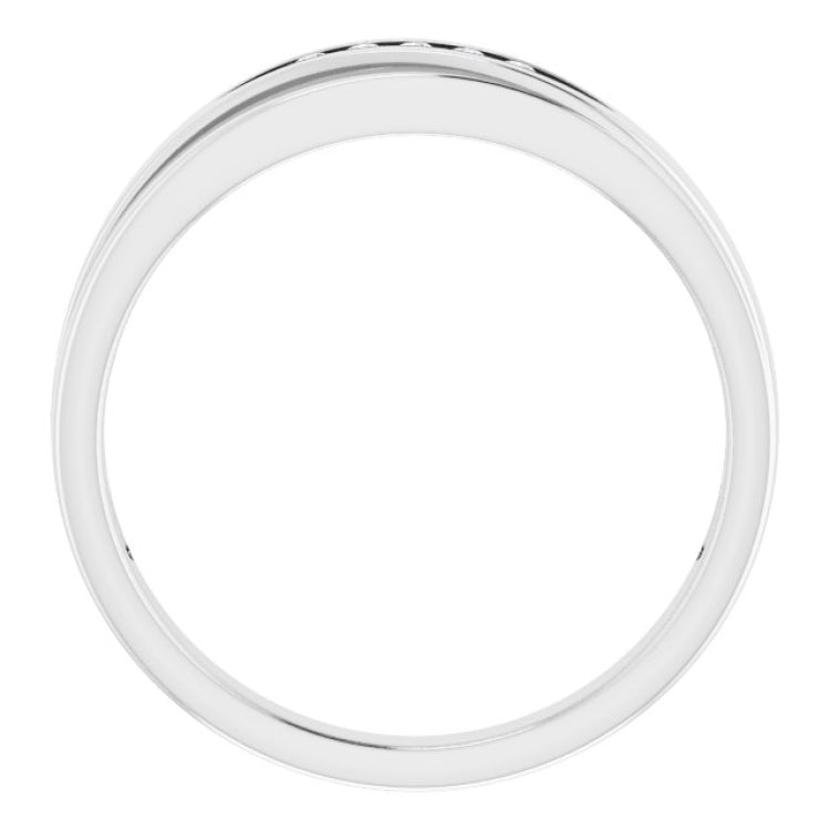 14K White .07 CTW Natural Diamond Band