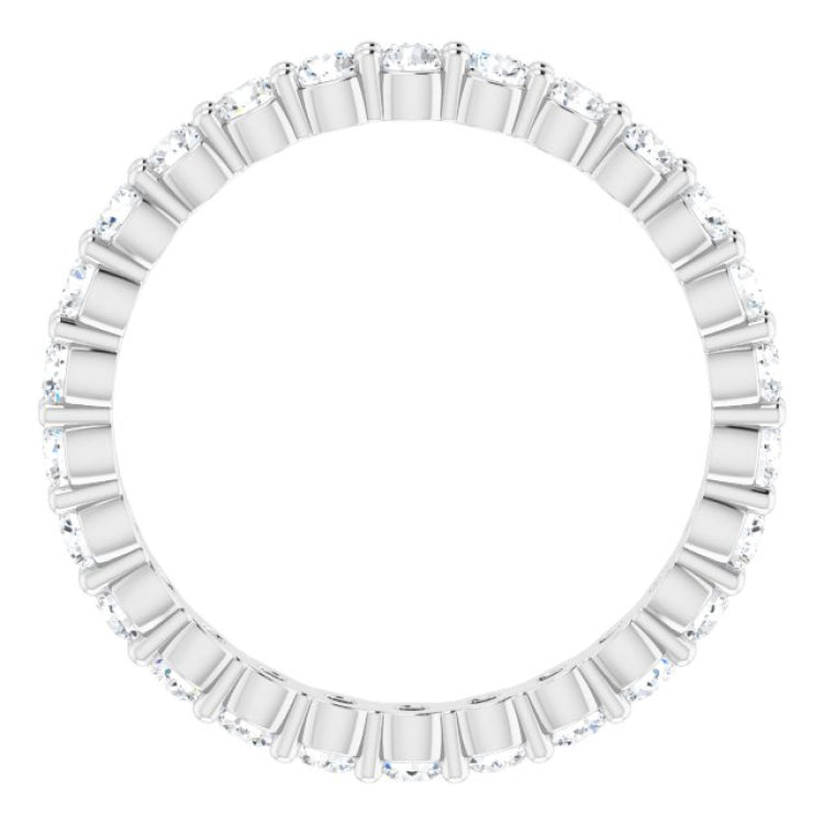 14K White 7/8 CTW Natural Diamond Eternity Band Size 6.5