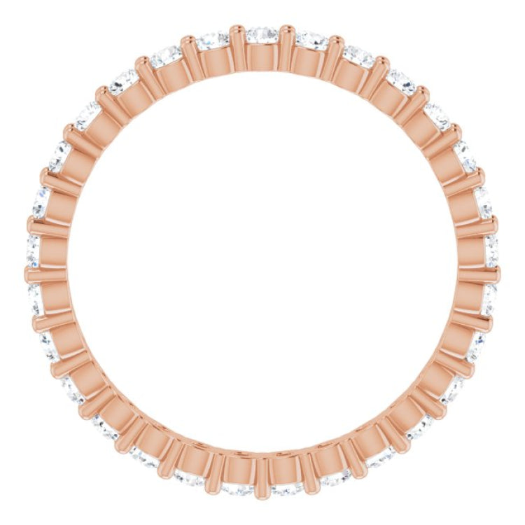 14K Rose 1/2 CTW Natural Diamond Eternity Band Size 5