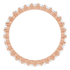 14K Rose 3/4 CTW Natural Diamond Eternity Band Size 6