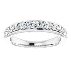 14K White 5/8 CTW Natural Diamond Anniversary Band
