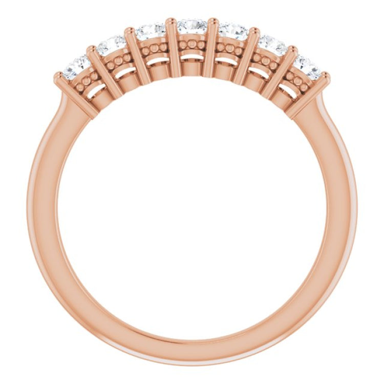 14K Rose 3/8 CTW Natural Diamond Anniversary Band