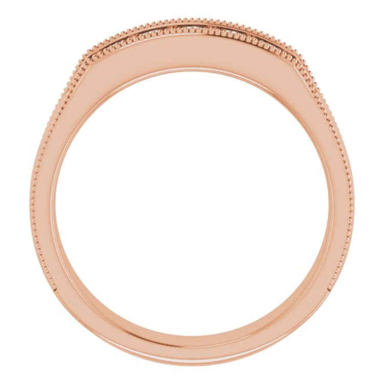 14K Rose 1/3 CTW Natural Diamond Milgrain Band
