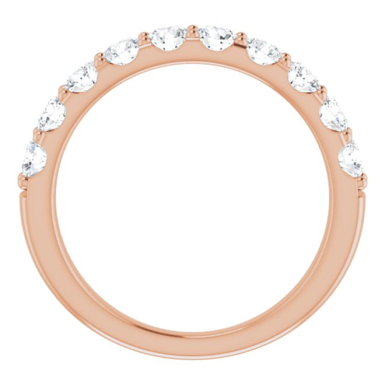 14K Rose 9/10 CTW Natural Diamond Anniversary Band