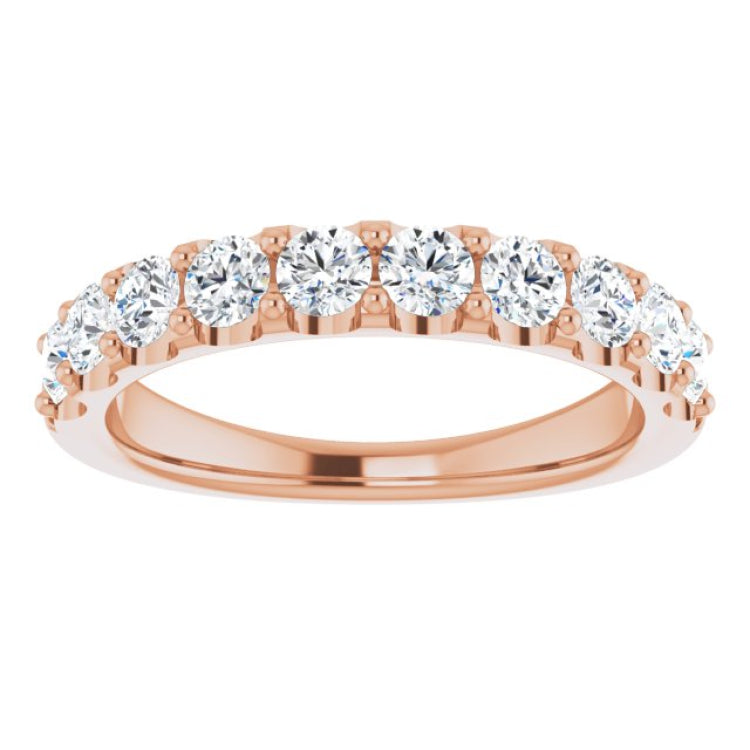 14K Rose 9/10 CTW Natural Diamond Anniversary Band