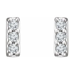 14K White .05 CTW Natural Diamond Bar Earrings