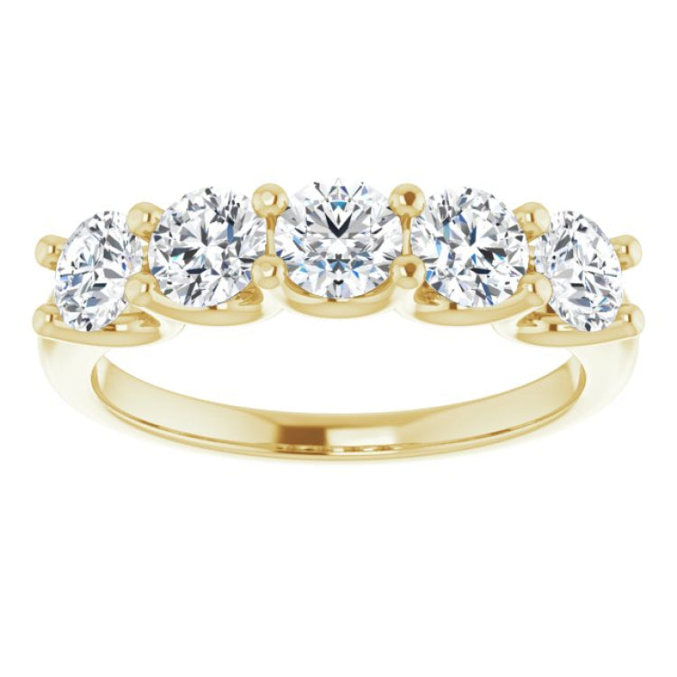 14K Yellow 1 1/3 CTW Natural Diamond Anniversary Band
