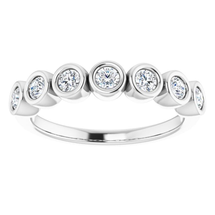 14K White 3/8 CTW Natural Diamond Anniversary Band