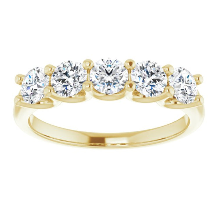 14K Yellow 1 CTW Natural Diamond Anniversary Band
