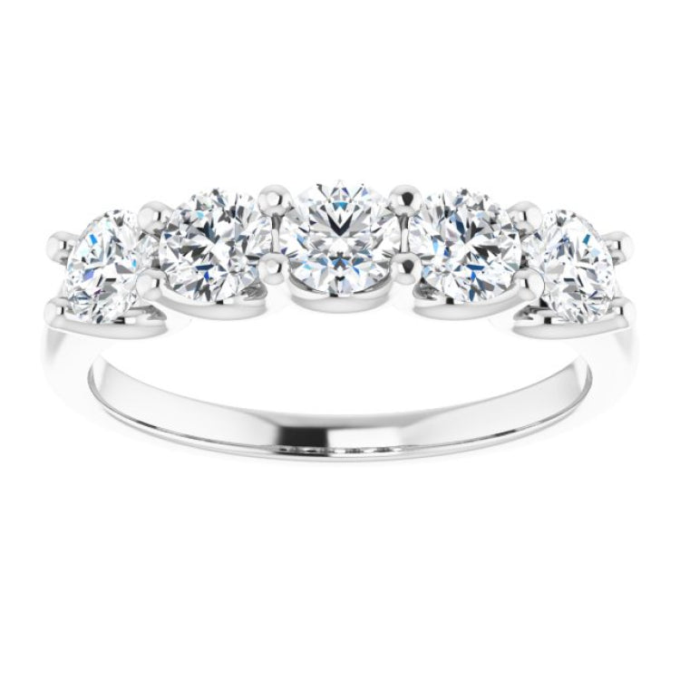 Platinum 1 CTW Natural Diamond Anniversary Band