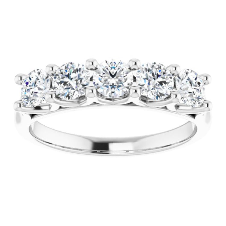 14K White 1 CTW Natural Diamond Anniversary Band