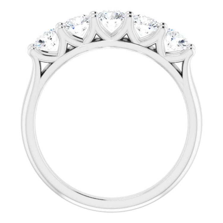 Platinum 1 CTW Natural Diamond Anniversary Band