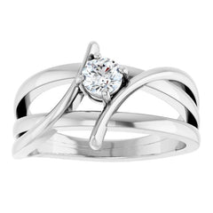 Sterling Silver 1/4 CT Natural Diamond Ring