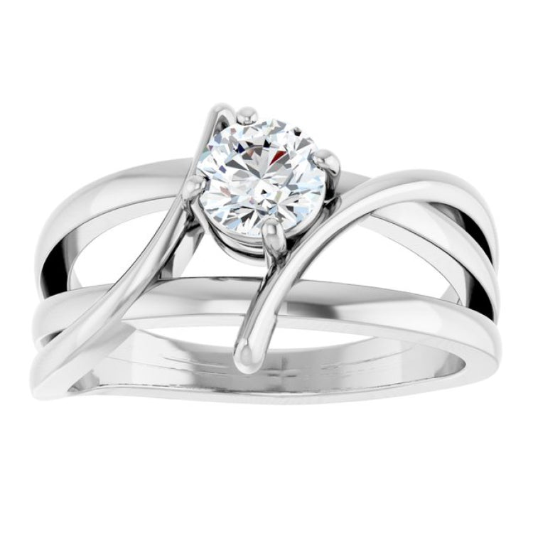 Sterling Silver 1/2 CT Natural Diamond Ring