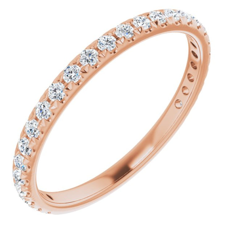 14K Rose 1/3 CTW Natural Diamond French-Set Anniversary Band
