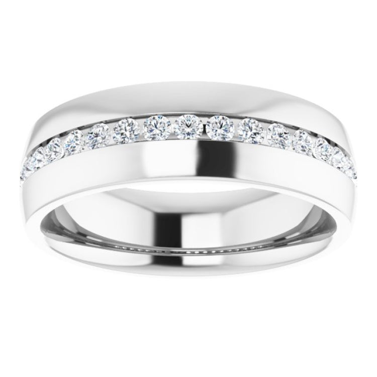 14K White 3/8 CTW Natural Black Diamond Band