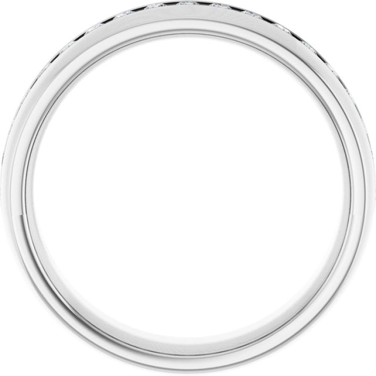 14K White 3/8 CTW Natural Diamond Band