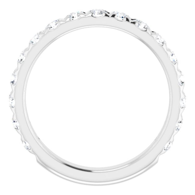 14K White 1 CTW Natural Diamond French-Set Anniversary Band