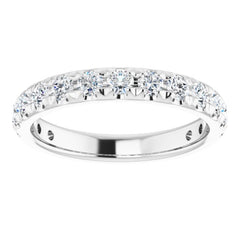 14K White 1 CTW Natural Diamond French-Set Anniversary Band