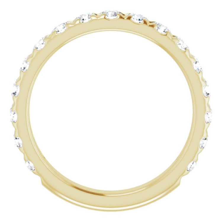 14K Yellow 1 CTW Natural Diamond French-Set Anniversary Band