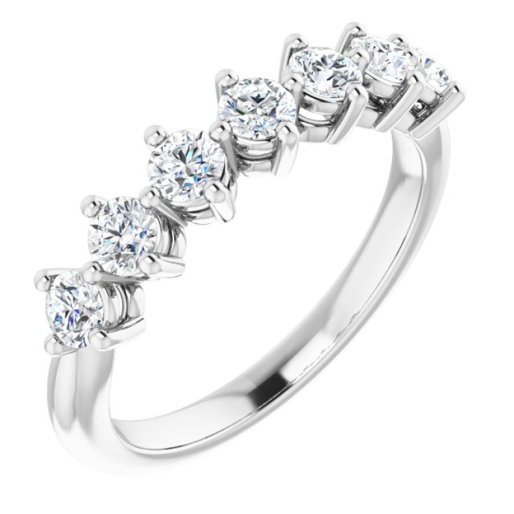 Platinum 3/4 CTW Natural Diamond Anniversary Band