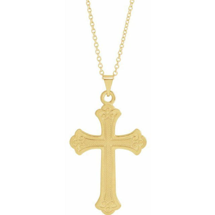 14K Yellow Cross 18" NEcklace