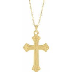 14K Yellow Cross 18" NEcklace