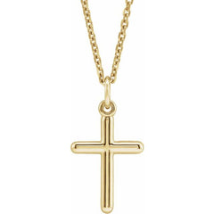 14K Yellow Cross 18" Necklace