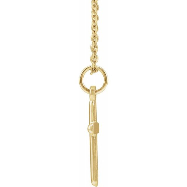 14K Yellow Cross 18" Necklace