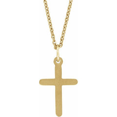 14K Yellow Cross 18" Necklace