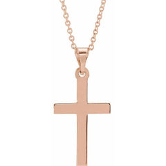 14K Rose Cross 18" Necklace