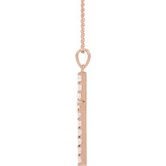 14K Rose 1/2 CTW Natural Diamond Cross 18" Necklace