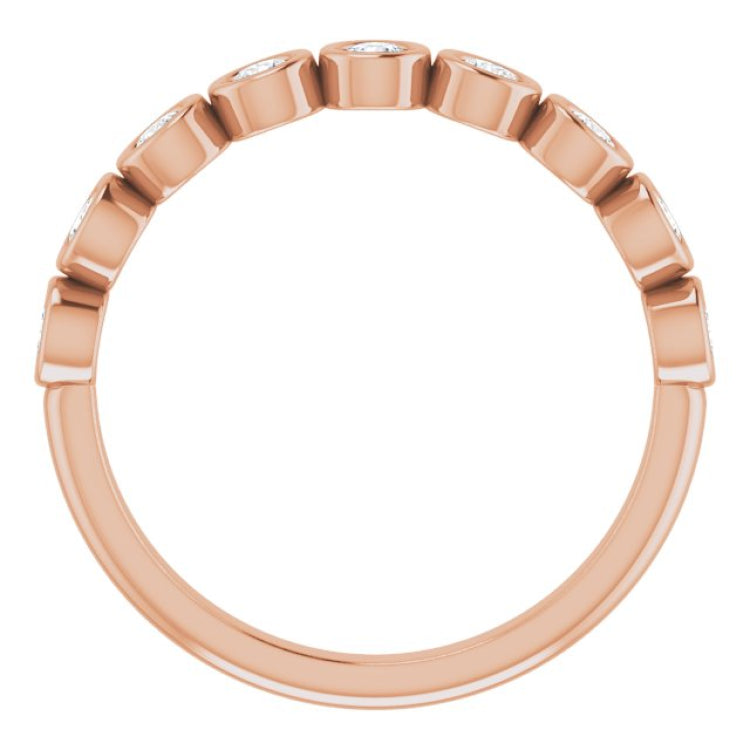 14K Rose 1/2 CTW Natural Diamond Anniversary Band