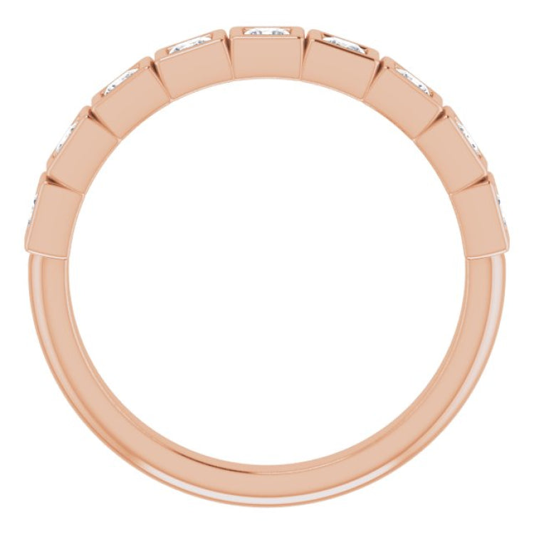 14K Rose 1/2 CTW Natural Diamond Anniversary Band