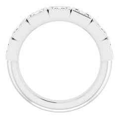 14K White 1 1/8 CTW Natural Diamond Anniversary Band