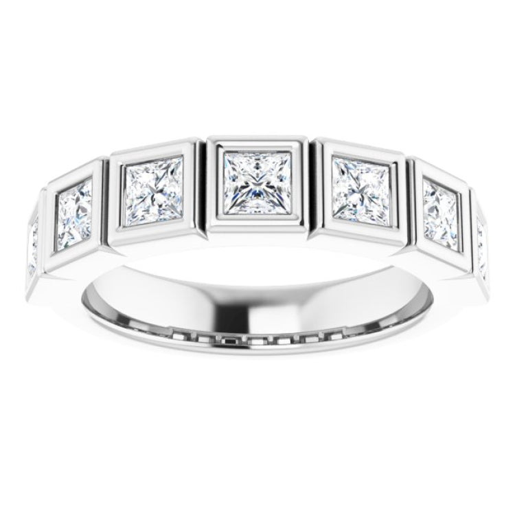 Platinum 1 1/8 CTW Natural Diamond Anniversary Band