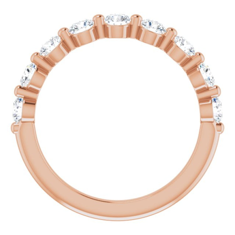 14K Rose 9/10 CTW Natural Diamond Anniversary Band