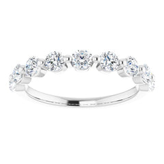 14K White 9/10 CTW Natural Diamond Anniversary Band