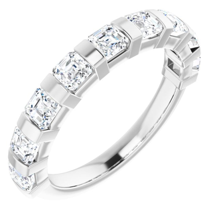 14K White 1 3/8 CTW Natural Diamond Anniversary Band