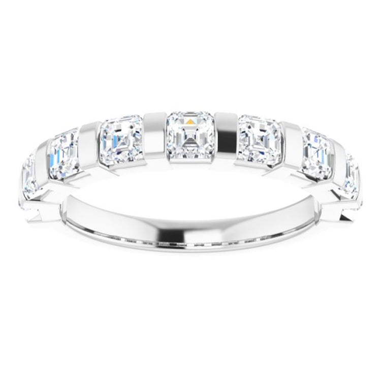 14K White 1 3/8 CTW Natural Diamond Anniversary Band