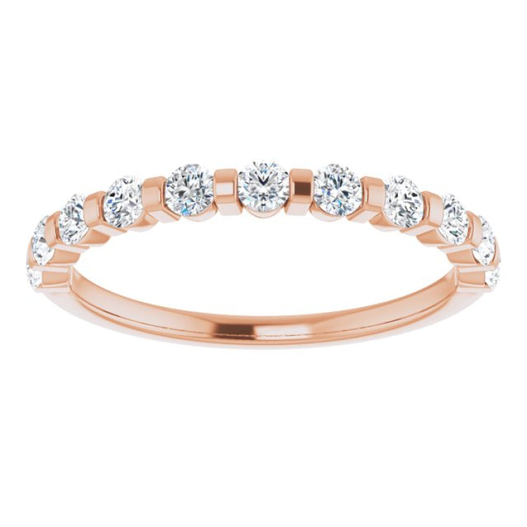 14K Rose 1/2 CTW Natural Diamond Anniversary Band