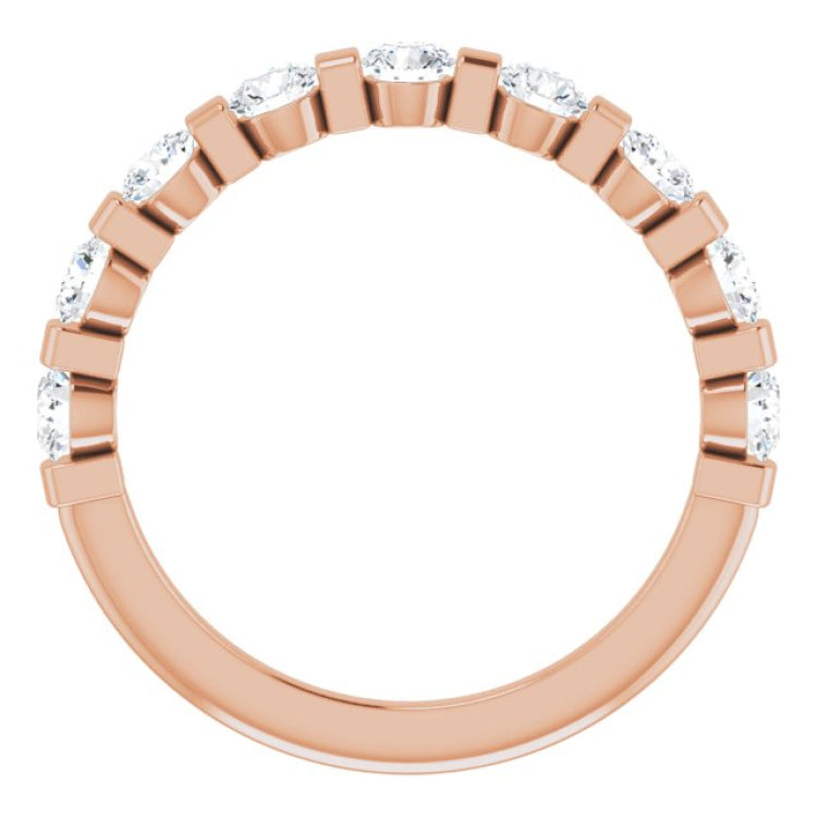 14K Rose 3/4 CTW Natual Diamond Anniversary Band