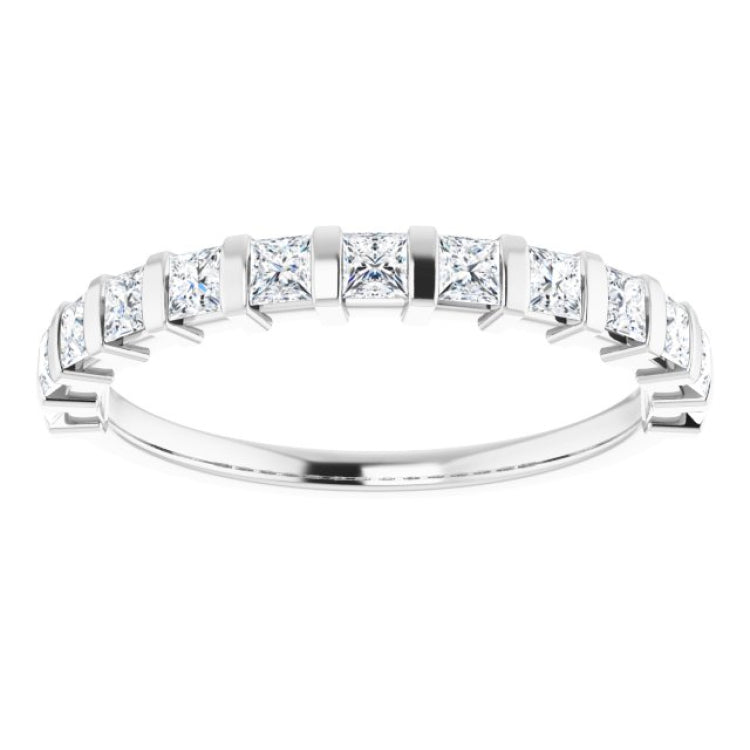 14K White 1/2 CTW Natual Diamond Anniversary Band