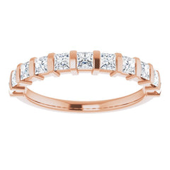 14K Rose 3/4 CTW Natural Diamond Anniversary Band