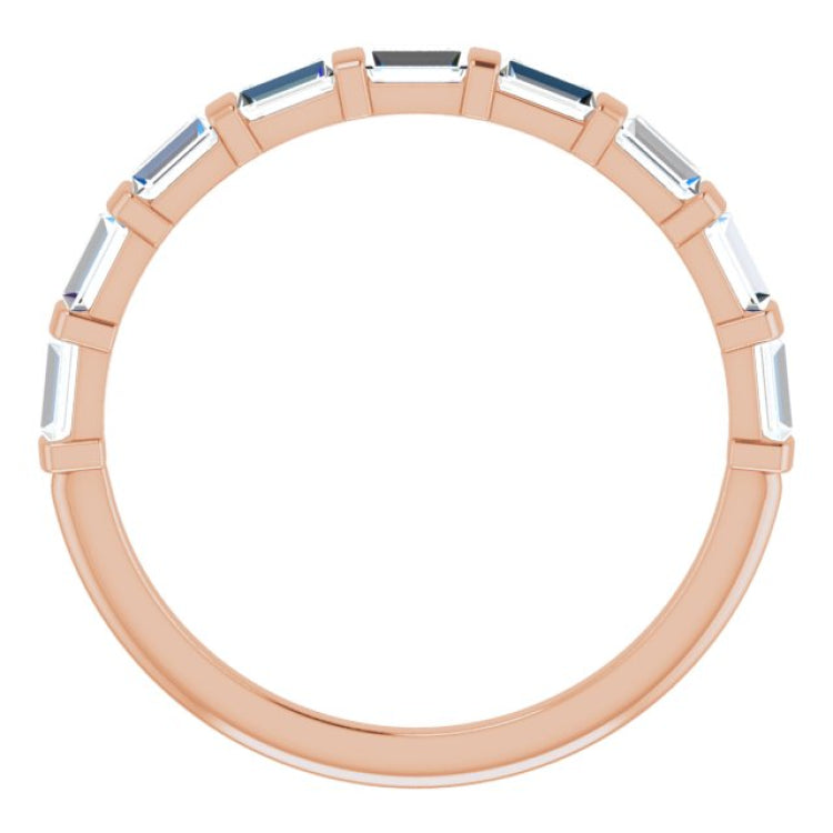 14K Rose 3/4 CTW Natual Diamond Anniversary Band