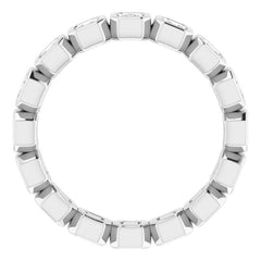 14K White 9/10 CTW Natural Diamond Eternity Band Size 7