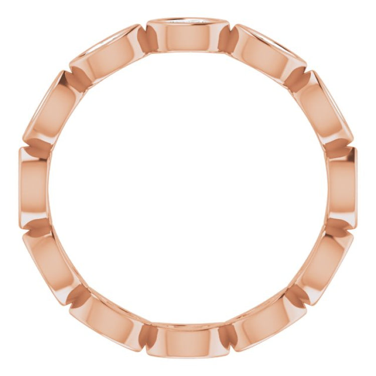 14K Rose 1/2 CTW Natural Diamond Eternity Band Size 7